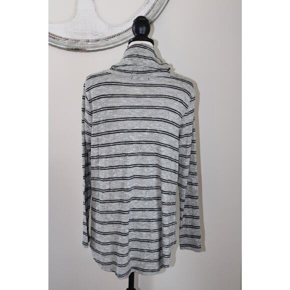 Planet Gold women’s stripe sweater gray and black size M - Picture 2 of 9